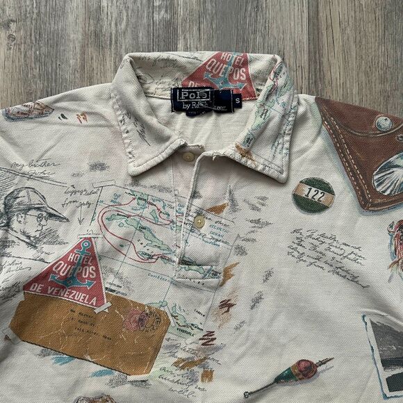 Vintage 1994 Polo Ralph Lauren Polo Sportsman Camping Fishing Shirt Size Small - Picture 5 of 8